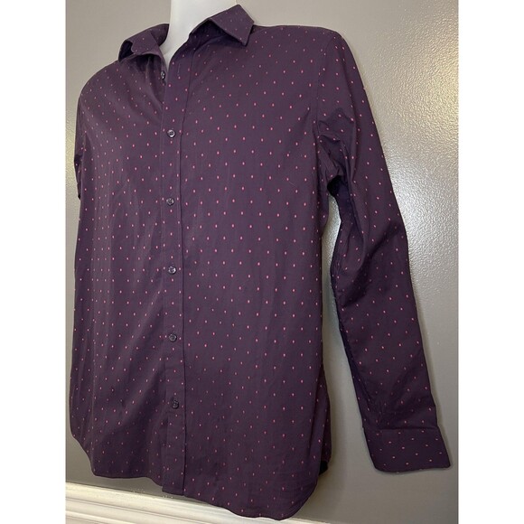 Old Navy Shirt Mens Medium Purple Red Slim Fit The Signature Button Down Stretch - Picture 3 of 6